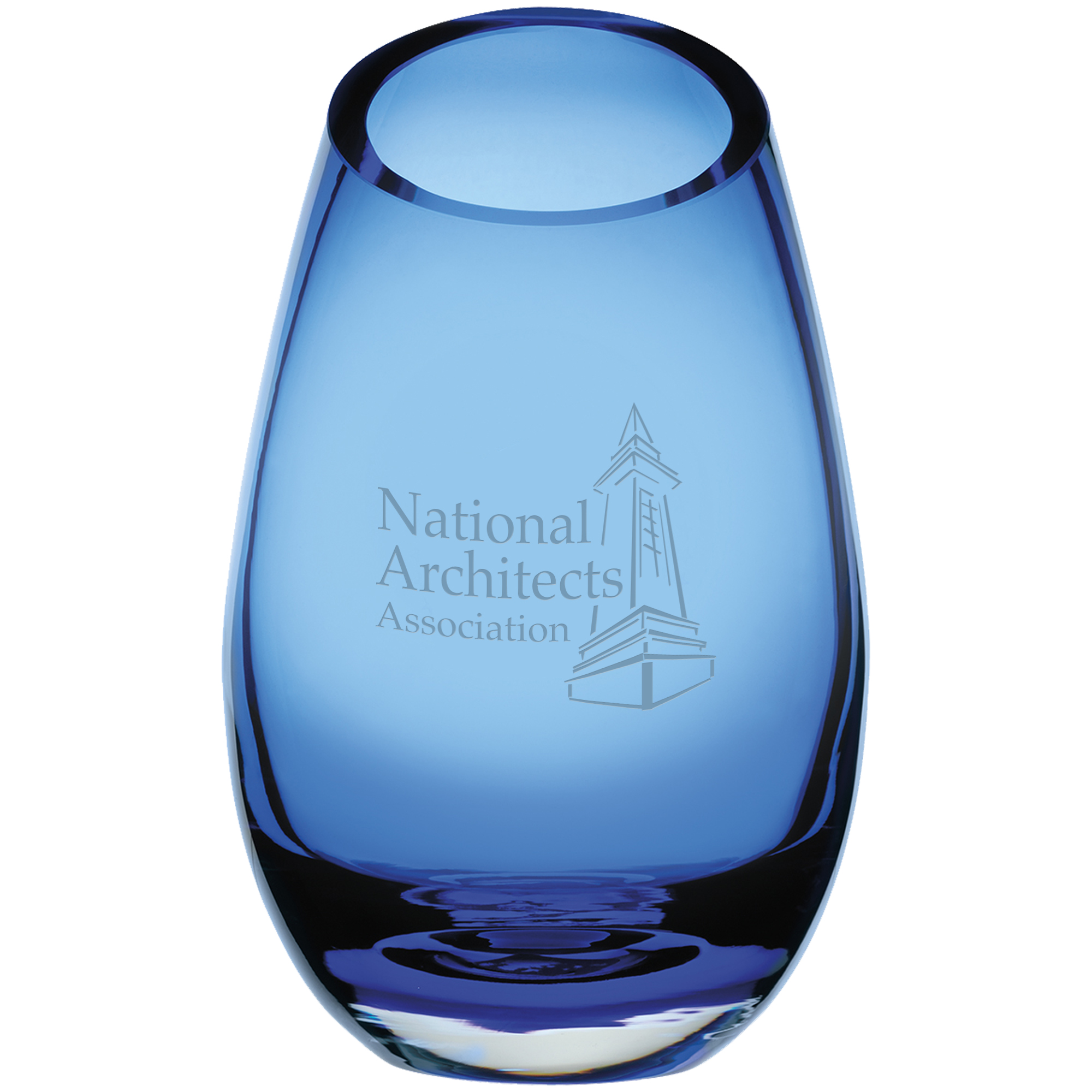Product Photo 1 Cairo Blue Glass Vase, 9"