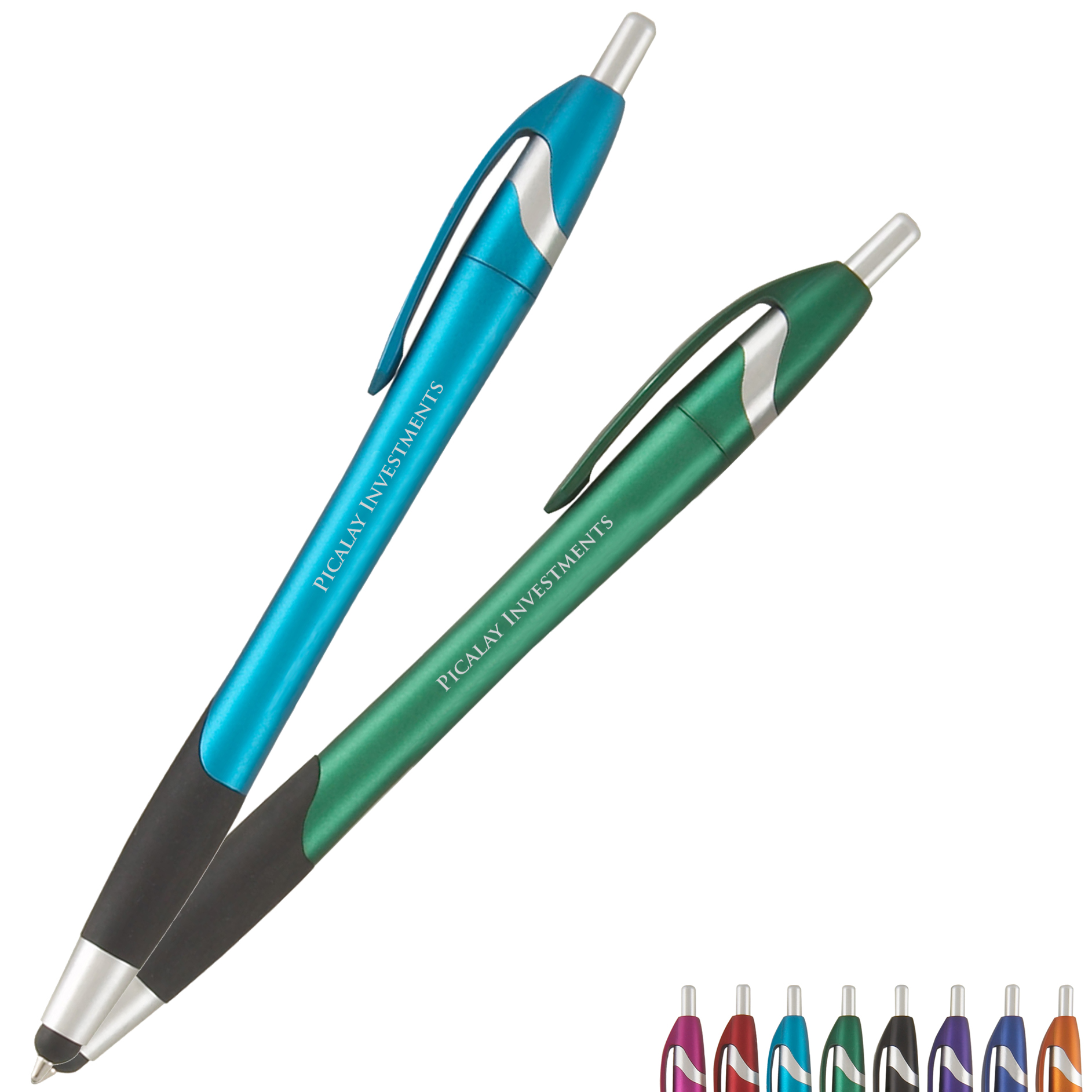 Product Photo 1 Stratus Click-Action Metallic Ballpoint Stylus Pen w/ Rubber Grip