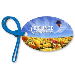 Oval Poly Laminate Luggage Tag - QY4100