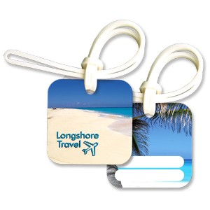 Square Poly Laminate Luggage Tag - QY4105