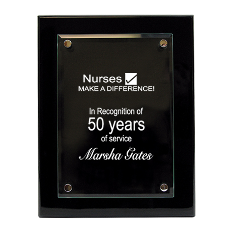 Product Photo 1 Oglebay  Piano Wood Crystal Award Plaque, Medium, 8" x 10"