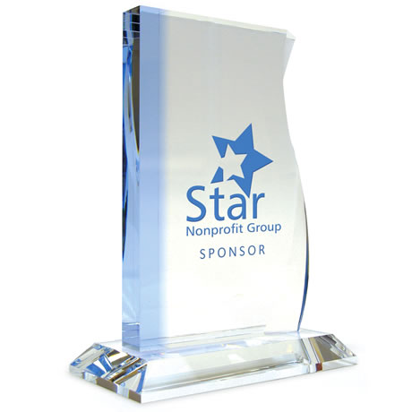 Product Photo 1 Wave Crystal Award, 8-1/2"