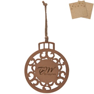 Wood Round Ornament w/ Kraft Gift Envelope - IL7235