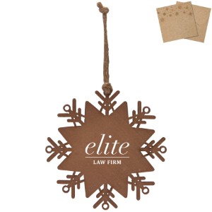 Wood Snowflake Ornament w/ Kraft Gift Envelope - IL7252