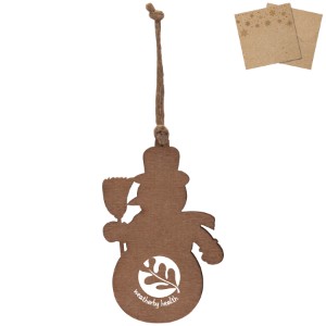 Wood Snowman Ornament w/ Kraft Gift Envelope - IL7254