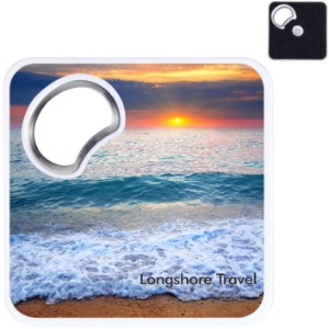 Coaster Bottle Opener w/ Magnet, Full Color Imprint - AD1115