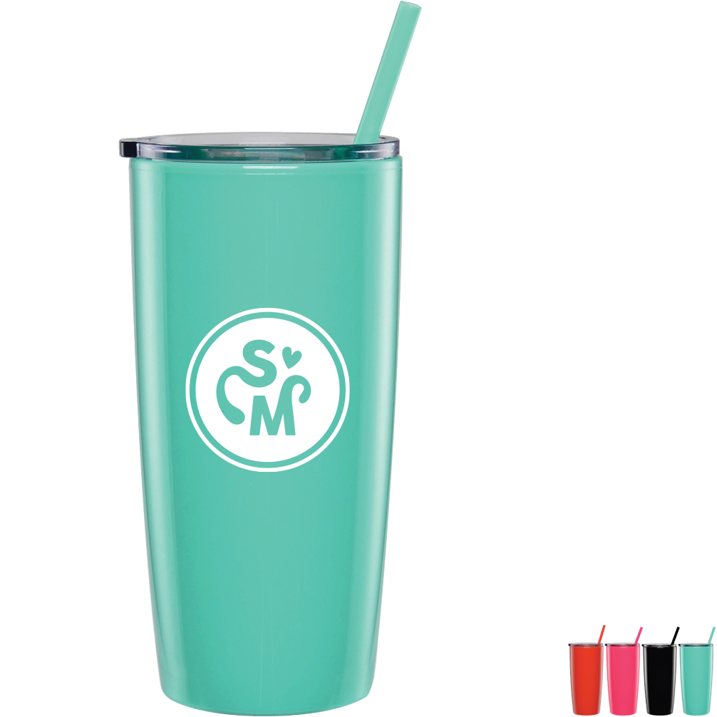 Product Photo 1 Omega Double Walled Tumbler w/ Straw, 20oz.