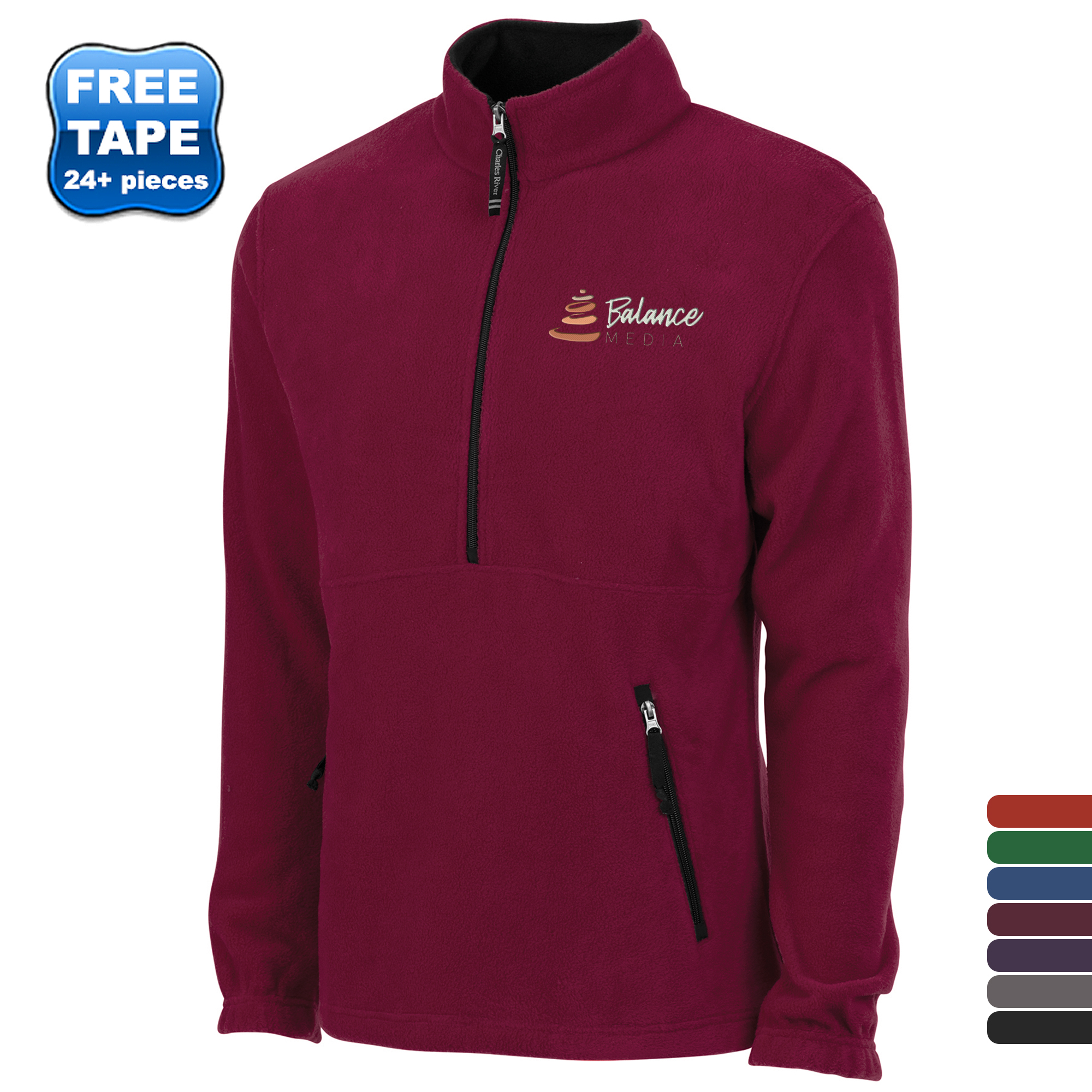 Product Photo 1 Charles River® Adirondack Fleece Unisex Quarter Zip