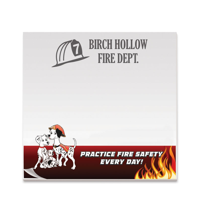 Product Photo 1 BIC® Adhesive 50 Sheet Notepad, Practice Fire Safety Everyday, 3" x 3"