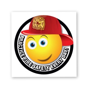 Emoji Practice Fire Safety Every Day! Temporary Tattoo, Stock - FS2800