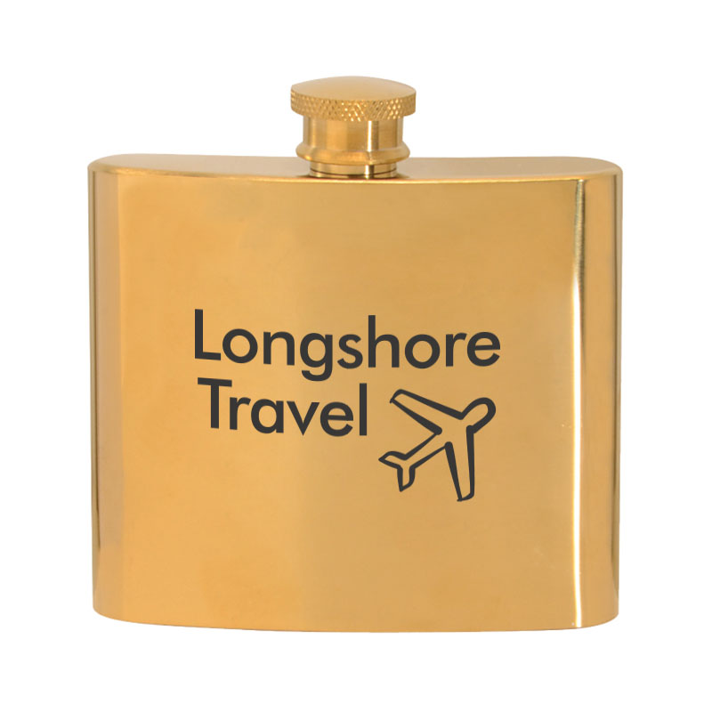 Product Photo 1 Gold Plated Stainless Steel Hip Flask, 5oz.