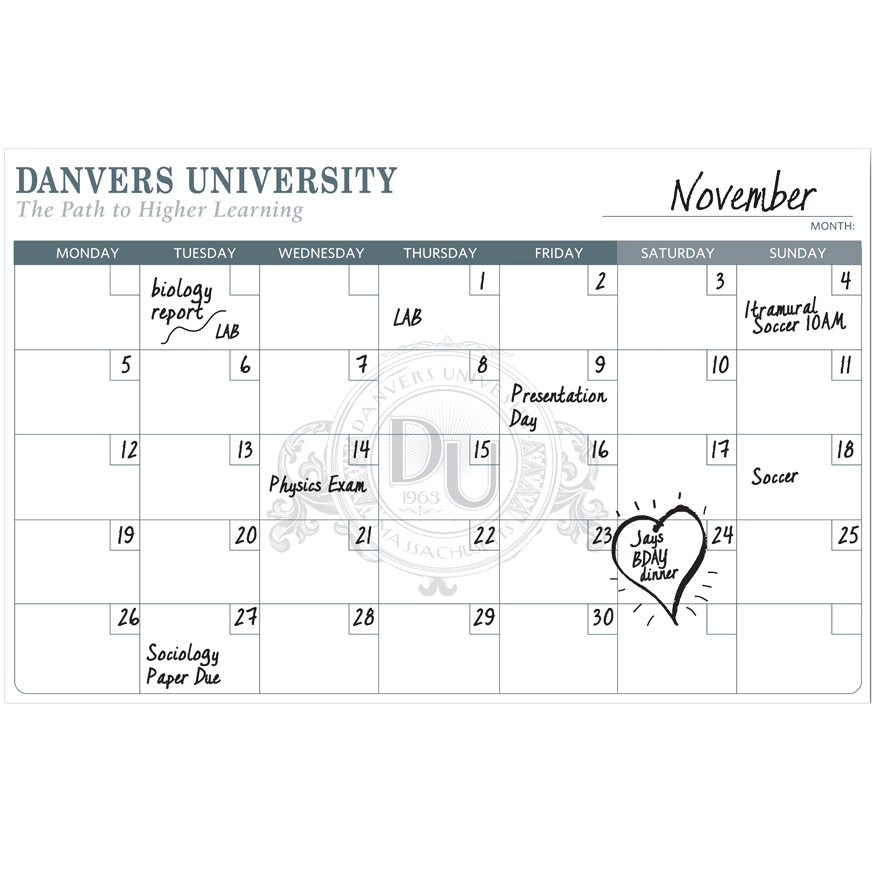 Product Photo 1 Dry Erase Wall Calendar, 11" x 17"
