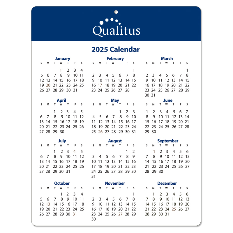 Product Photo 1 Plastic Wall Calendar Card