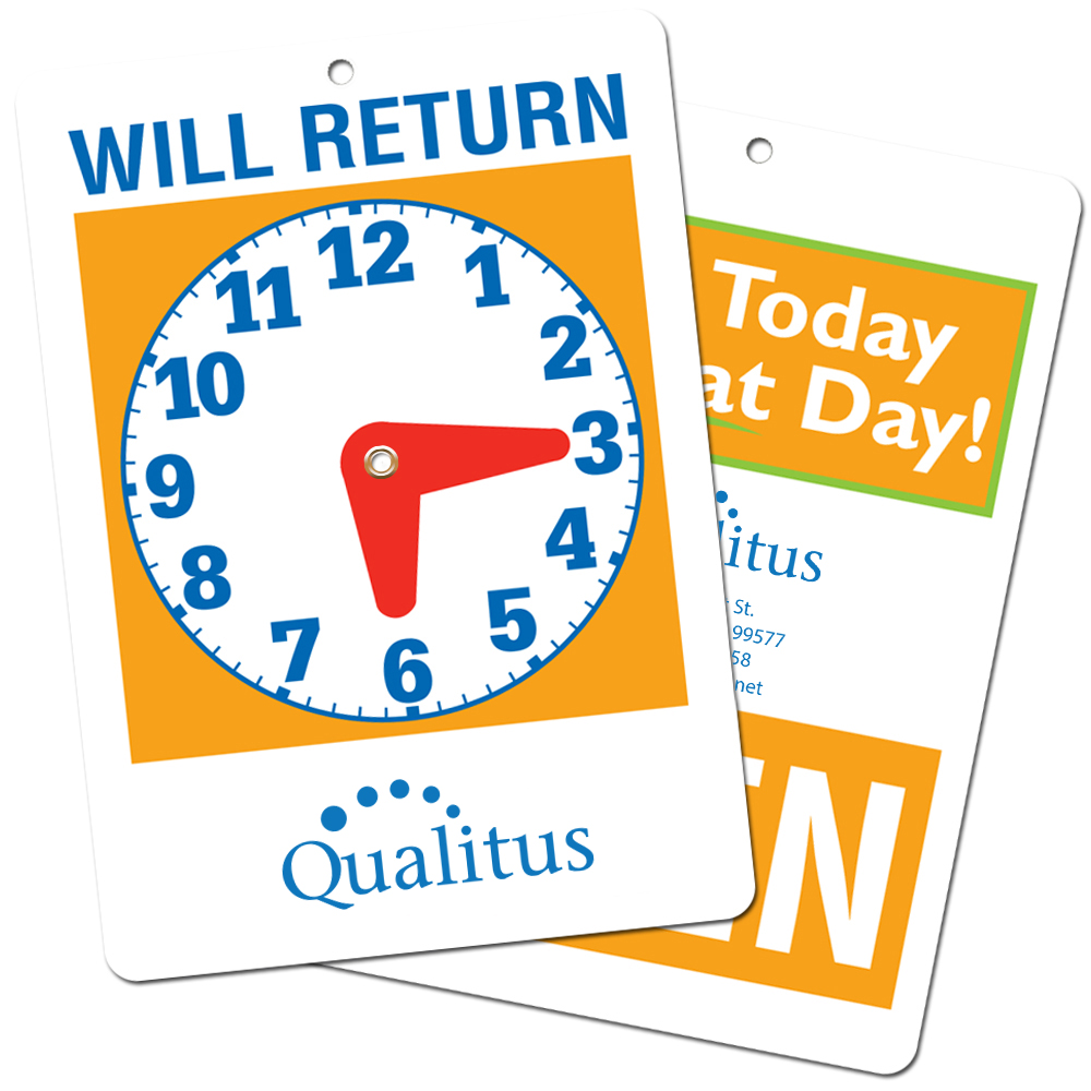 Product Photo 1 Open/Will Return Hanging Store Clock