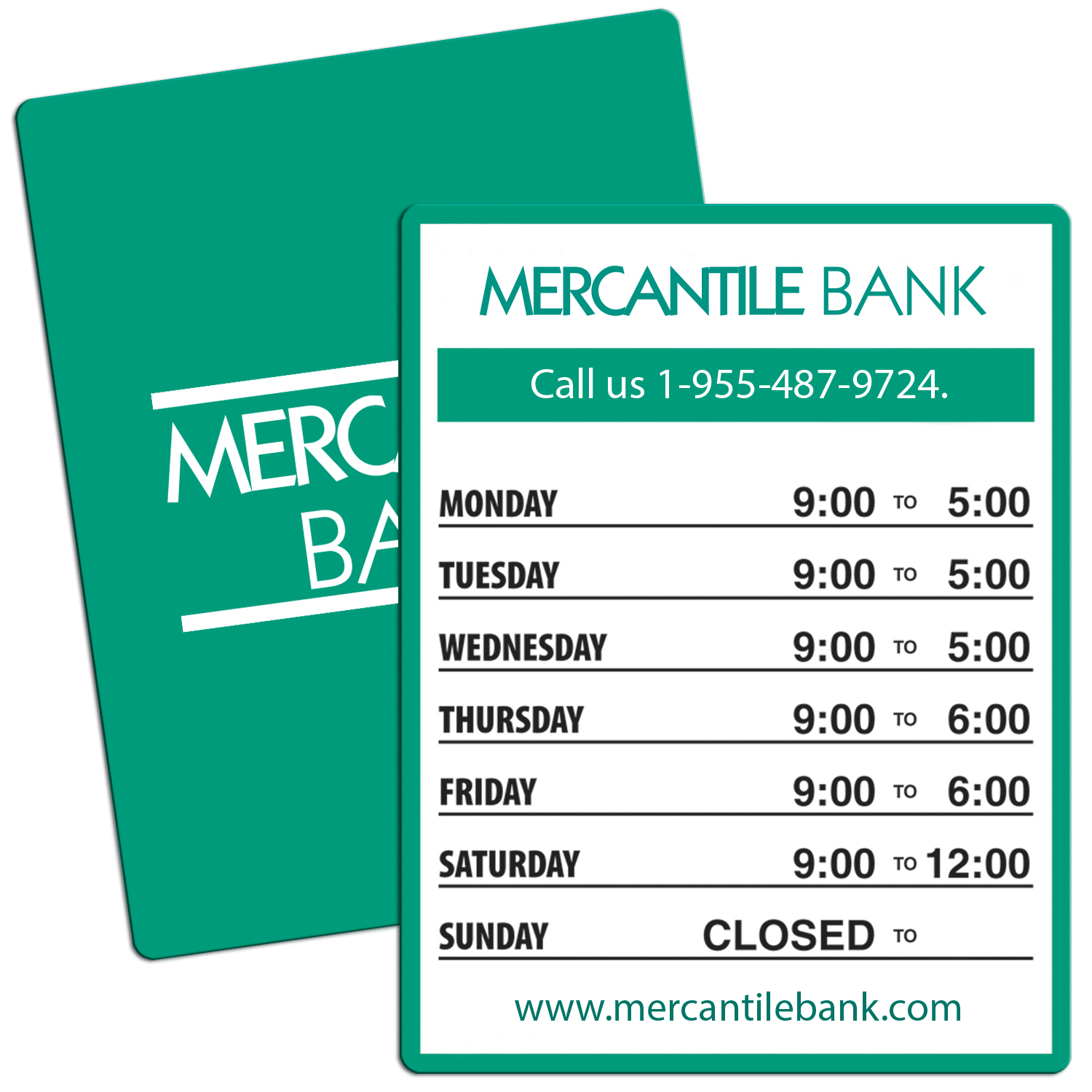 Product Photo 1 Hours of Operation Stick-On Window Sign