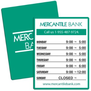 Hours of Operation Stick-On Window Sign - BU2155