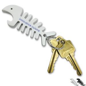 Big Fish Bone Bottle Opener & Cord Winder Key Chain - JN1153