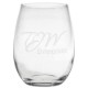Stemless White Wine Glass - Deep Etched, 15oz.