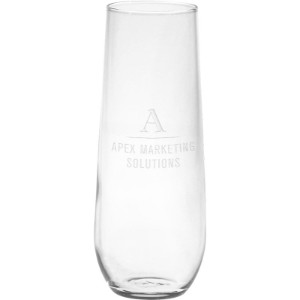 Vina Stemless Flute - Deep Etched, 8.5oz. - GA1554