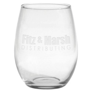 Stemless White Wine Glass - Deep Etched, 21oz. - GA1558