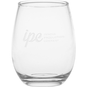 Stemless Wine Glass - Deep Etched, 12oz. - GA1567