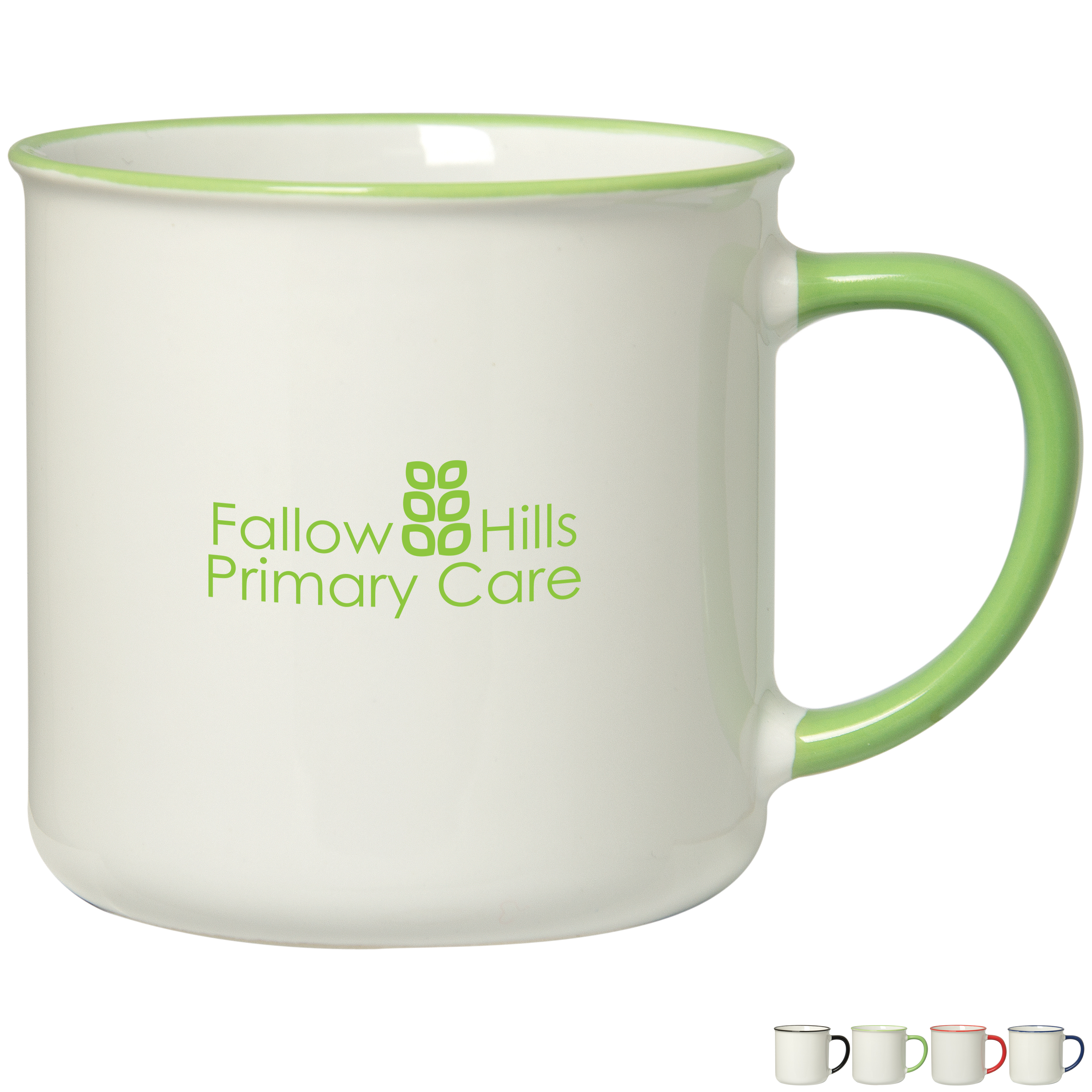 Product Photo 1 Spring Stoneware Mug w/ Colored Rim & Handle, 12oz.