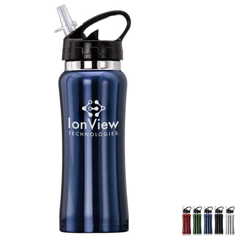 Product Photo 1 Clear Spout Stainless Steel Sport Bottle, 16oz.