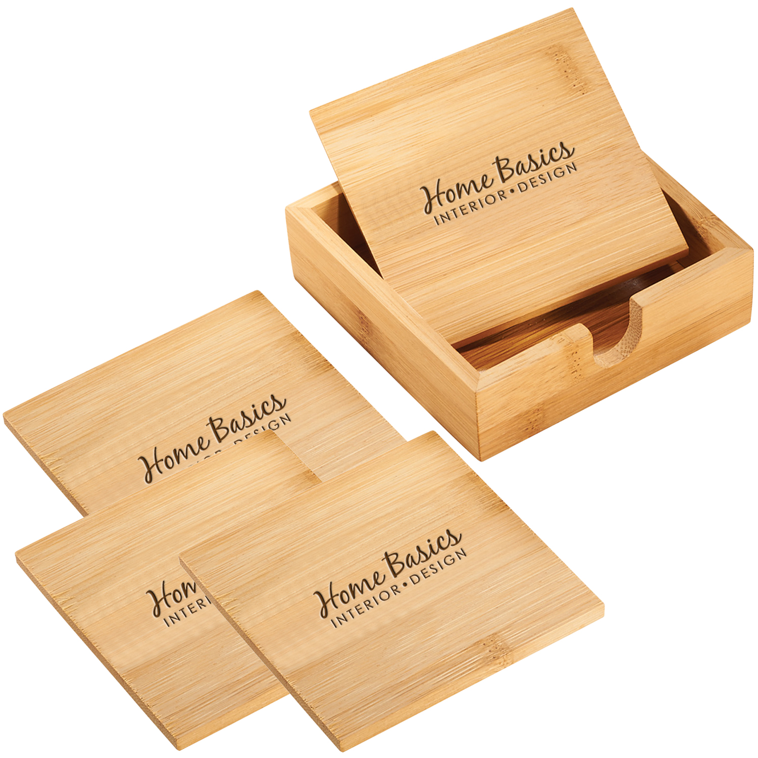 Product Photo 1 Bamboo Four-Piece Coaster Set