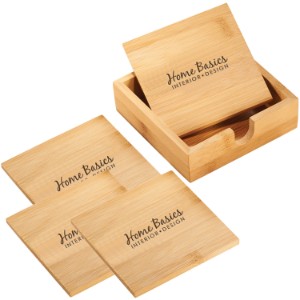 Bamboo Four-Piece Coaster Set - LD1223