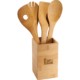 Bamboo 4-Piece Kitchen Tool Set & Canister