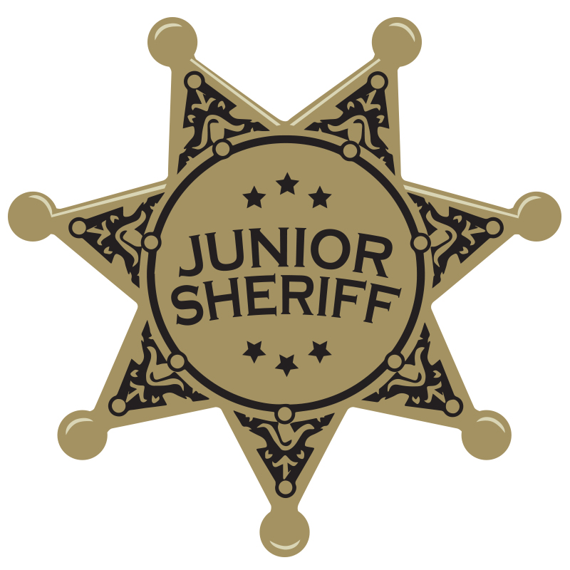 Product Photo 1 Junior Sheriff 7 Point Foil Sticker Badge, Stock