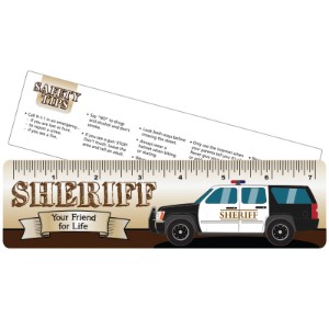 Sheriff Your Friend for Life Laminated Safety Ruler, Stock - RUL530