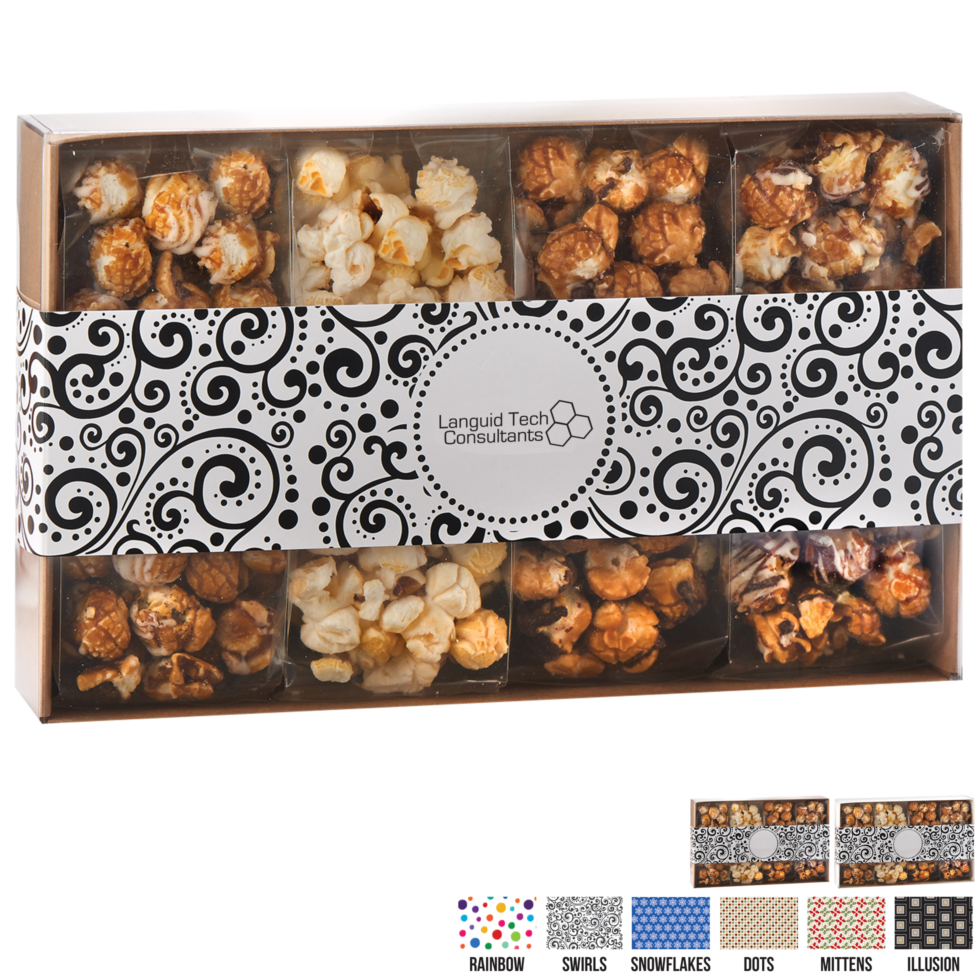 Product Photo 1 Contemporary Popcorn Gift Box, 4 Gourmet Flavors