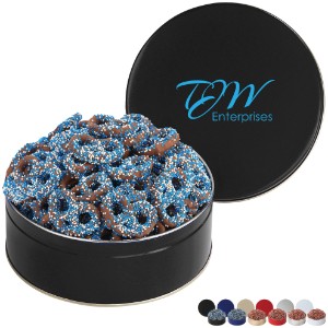 Corporate Color Chocolate Pretzel Tin, 1lb 11.2oz. - MD8236
