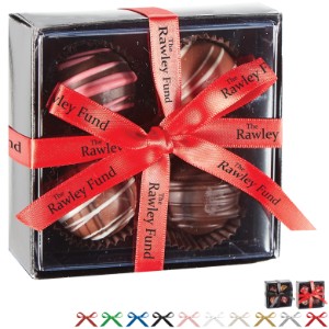 Decadent 4 Piece Truffle Box w/ Custom Imprint Bow - MD8205