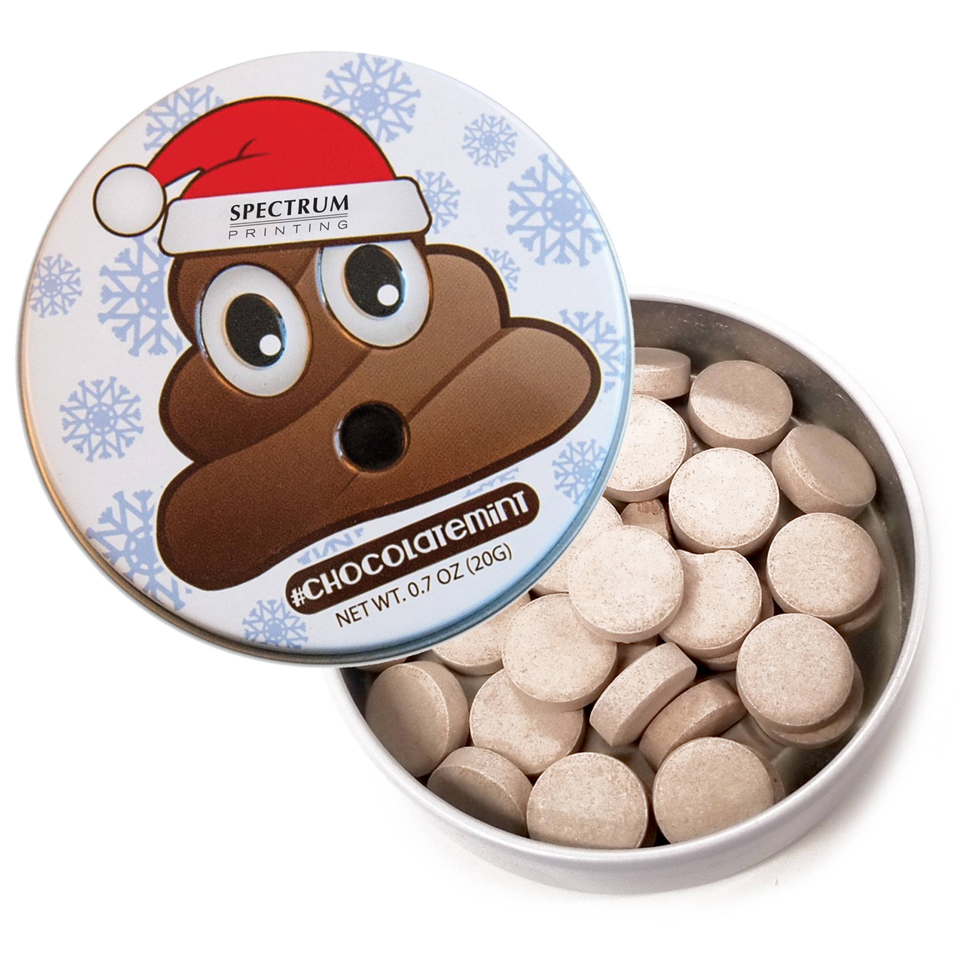 Product Photo 1 Santa Poo Emoji Tin with Chocolate Mints