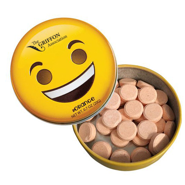 Product Photo 1 Emoji Smiley Face Tin with Orange Mints