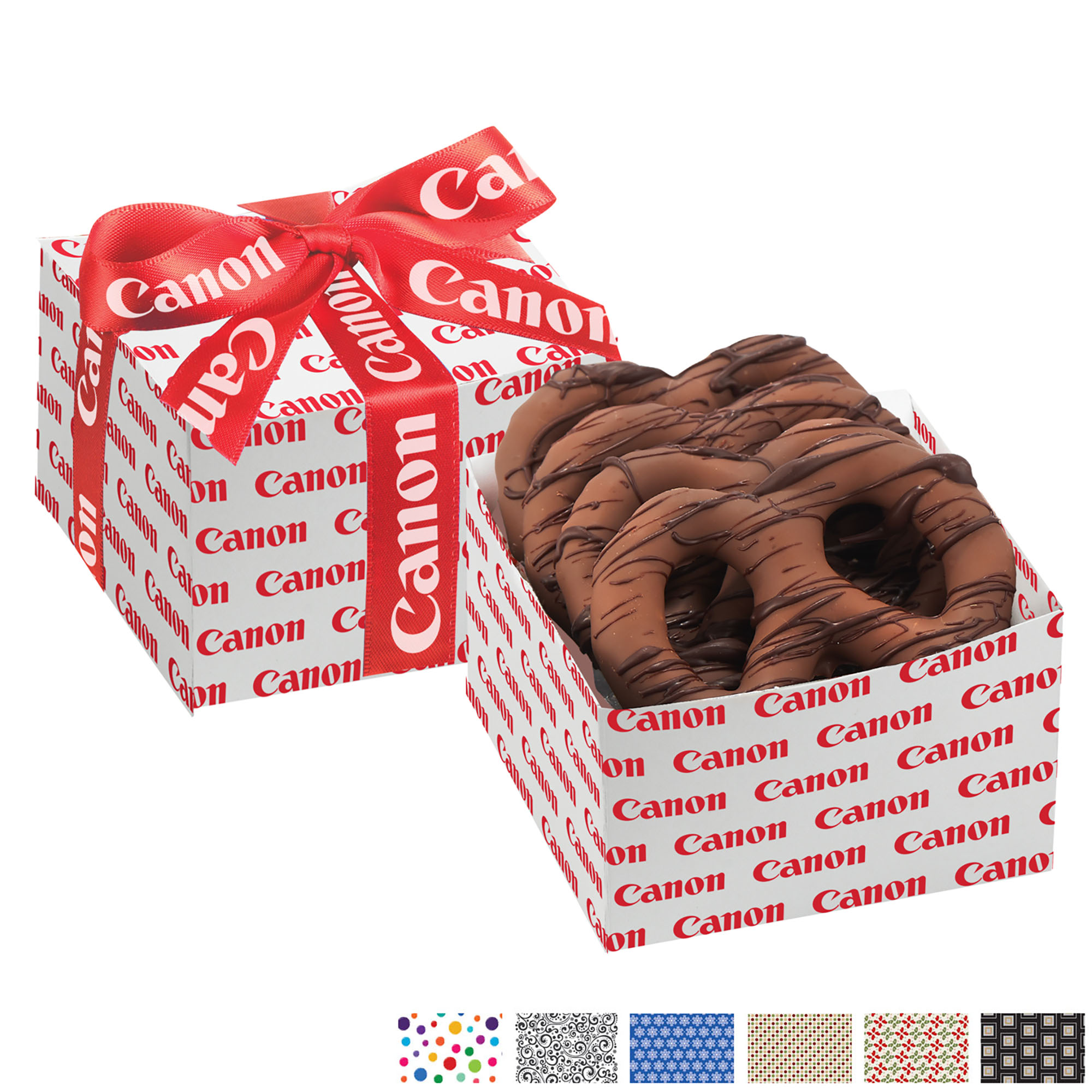 Product Photo 1 Chocolate Covered Pretzel Gift Box, Chocolate Drizzle