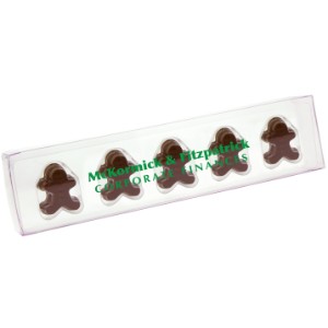 Chocolate Gingerbread Shaped Men Five-Piece Set in Plastic Sleeve - CI1059