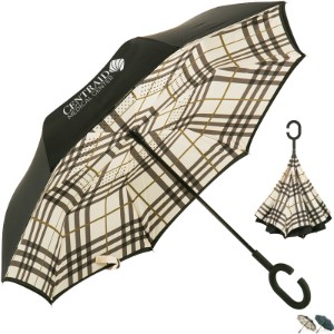Stratus Reversible Umbrella, Plaid 48" Arc - SD1962