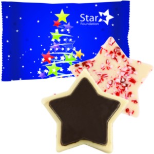 Wrapped Chocolate Peppermint Bark Star, 1-1/2oz. - CI1049