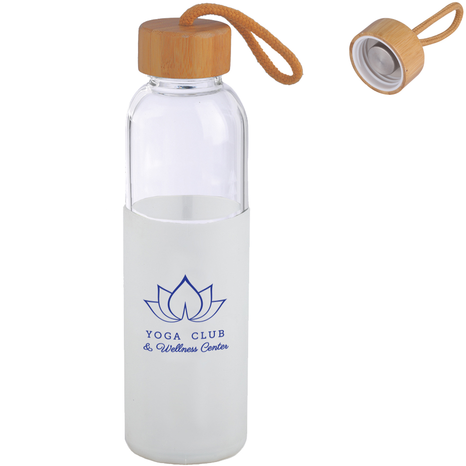 Product Photo 1 Eden Spa Glass Bottle w/ Bamboo Lid, 16oz.