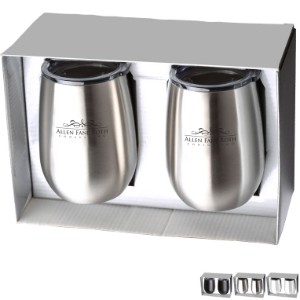 Stainless Steel Stemless Wine Tumbler Gift Set, 9oz. - CF1068
