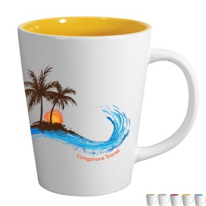 Two-Tone Matte Latte Ceramic Mug, 12oz. - XP1115