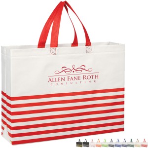 Horizontal Stripe Non-Woven Tote Bag - HT4711