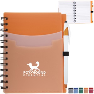 Tri-Pocket Notebook and Pen, 5" x 7" - HT4715