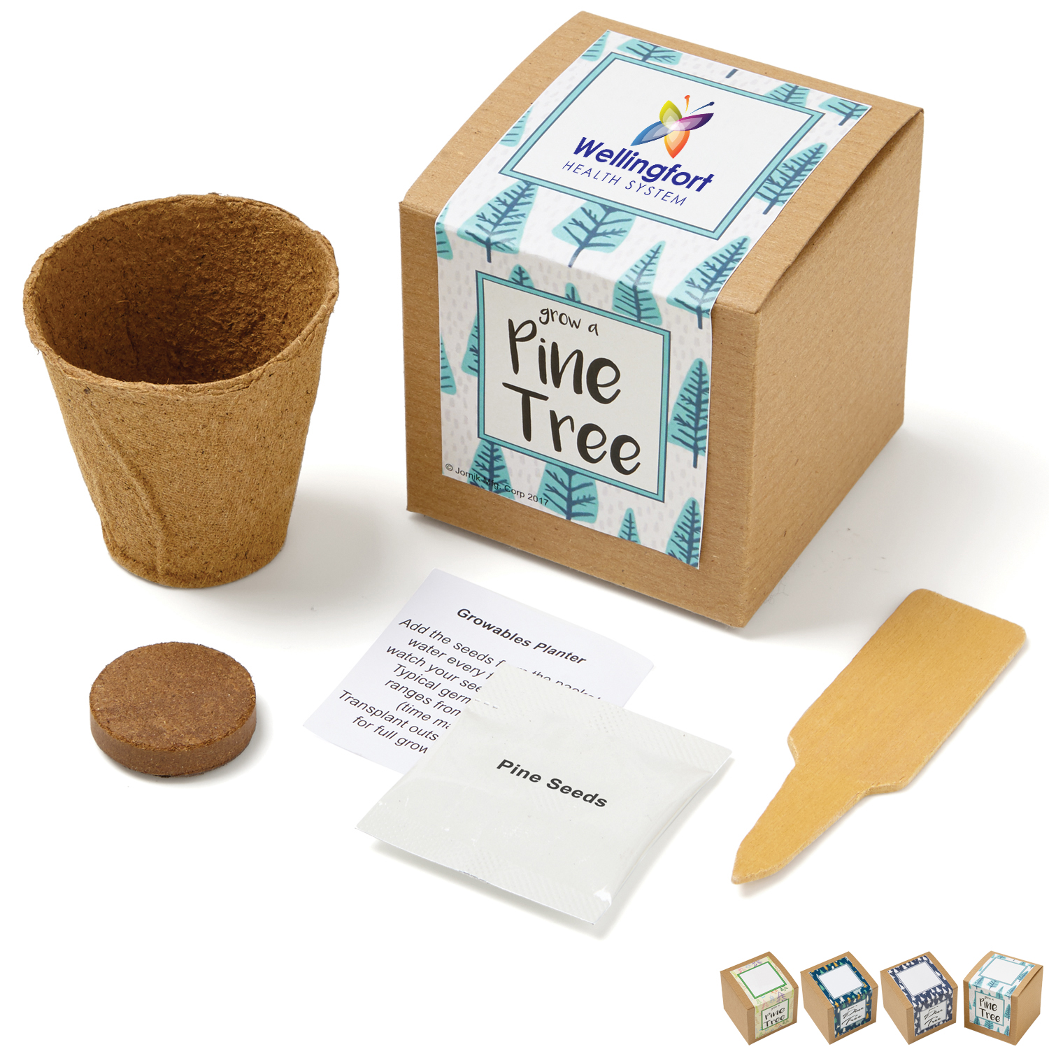 Product Photo 1 Pine Tree Growables Planter in Kraft Gift Box w/ Label