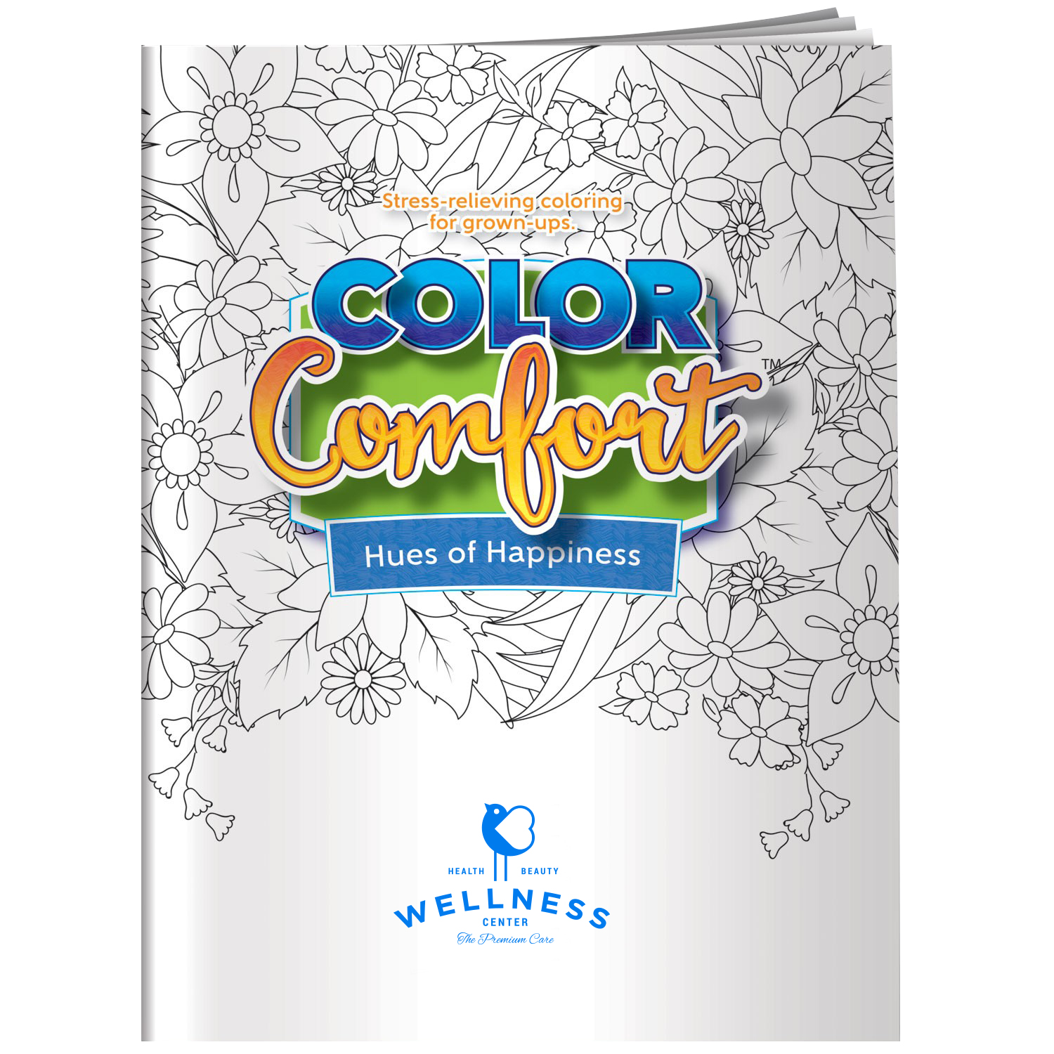 Product Photo 1 Color Comfort Flowers Theme Adult Coloring Book