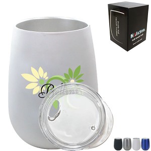 Soft Touch Halcyon™ Stainless Steel Wine Glass, 12oz., Full Color Imprint - AK4712