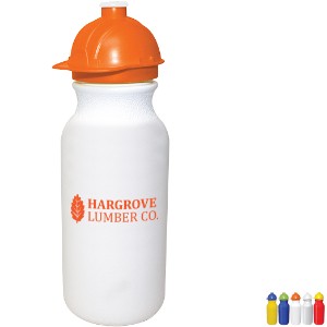 Safety Helmet Sport Bottle w/ Push 'n Pull Cap, 20oz. - AK4738